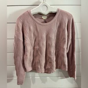 GREIGE – Textured Knit Sweater Rose Mauve L
